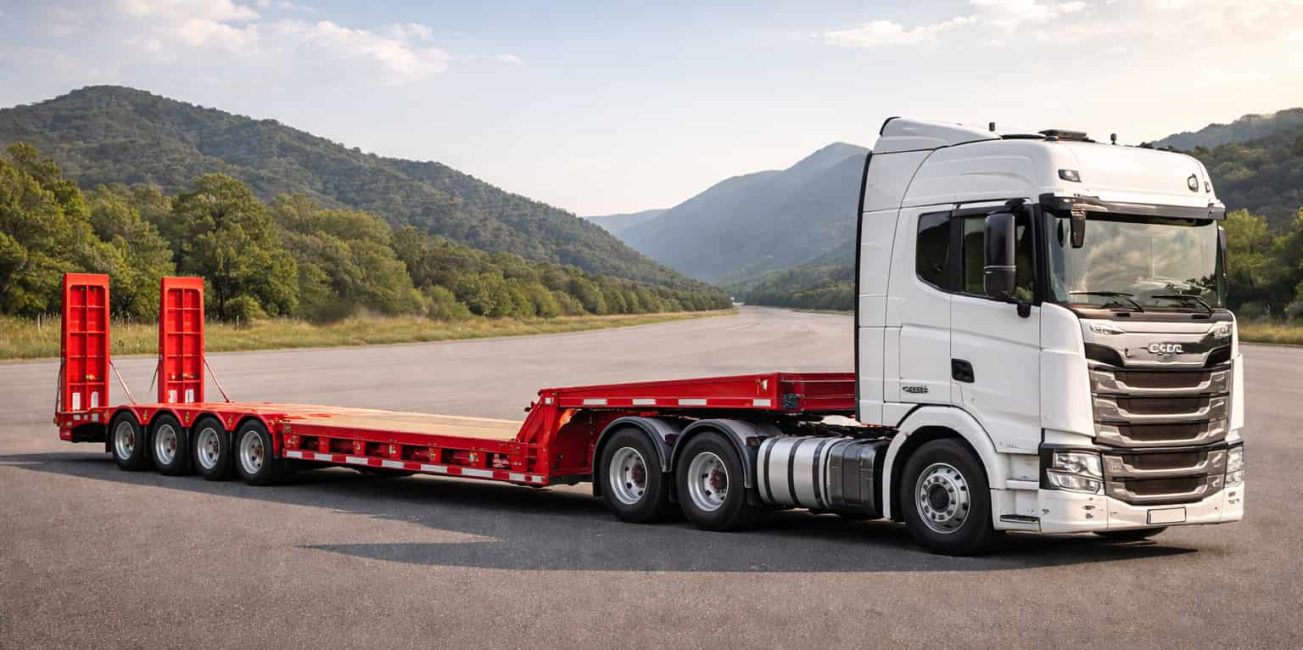 Carreta prancha rebaixada 4 eixos: alugue com a HD Car