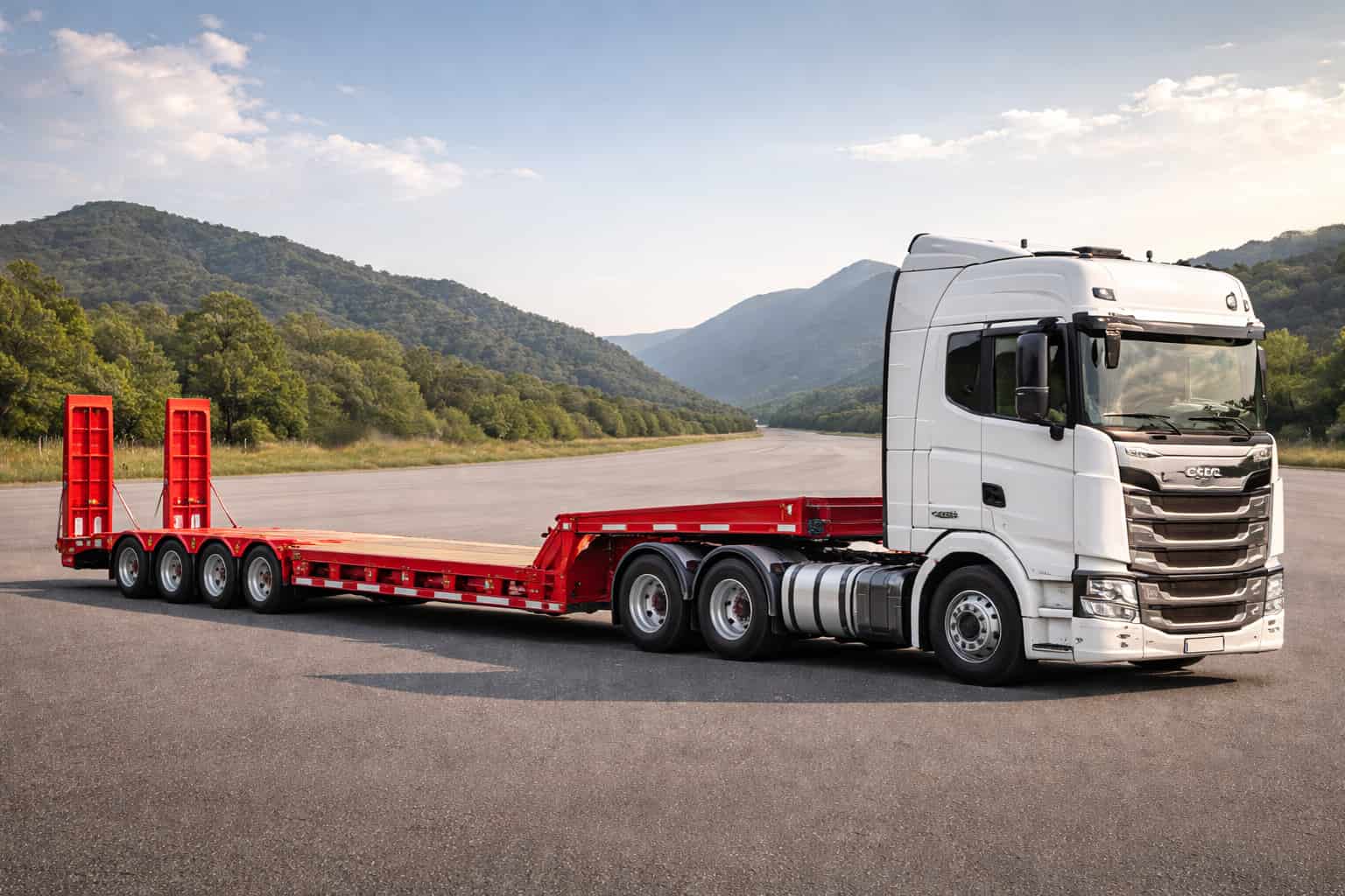 Carreta prancha rebaixada 4 eixos: alugue com a HD Car